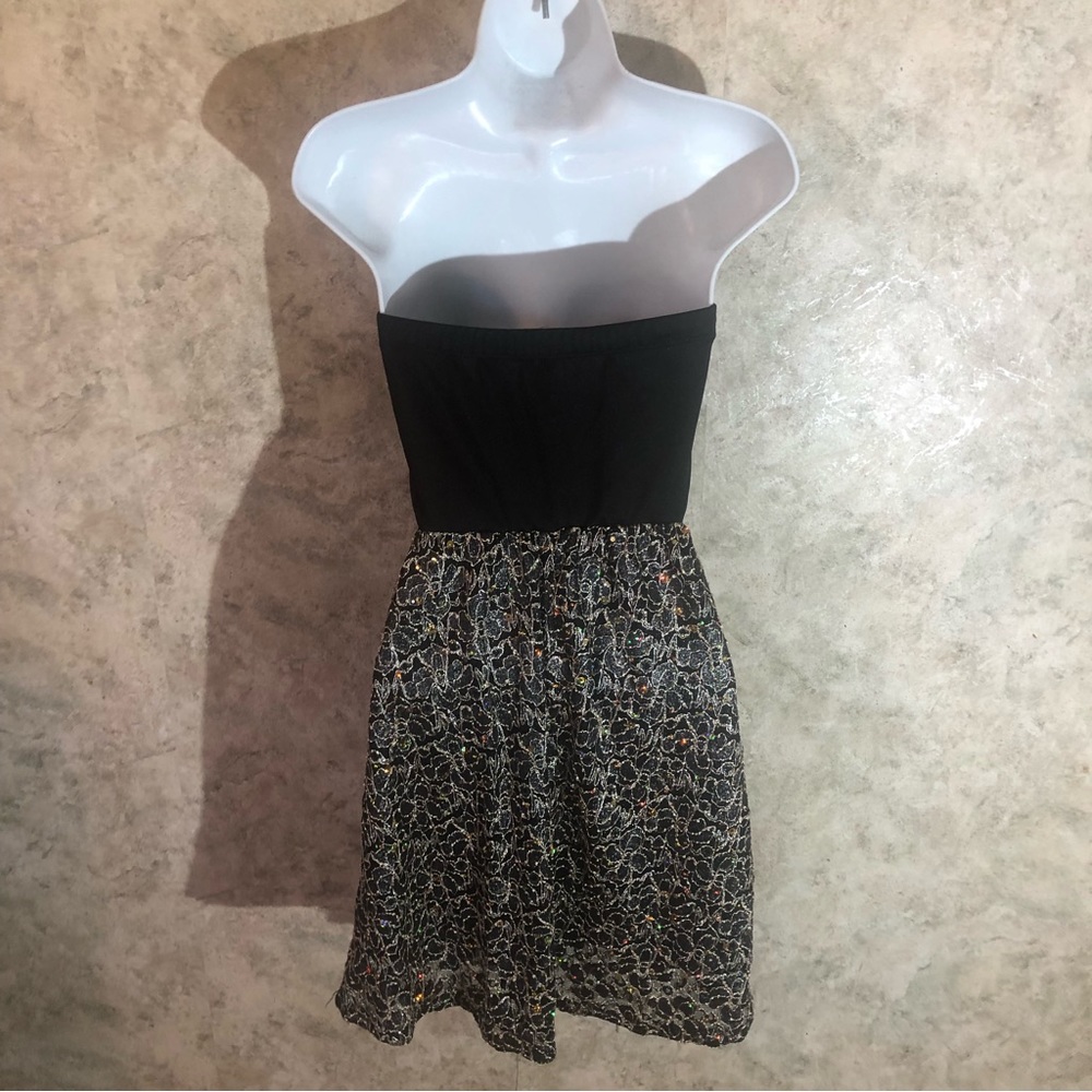 Papaya Strapless Gem Floral Party Dress - Picture 9 of 12